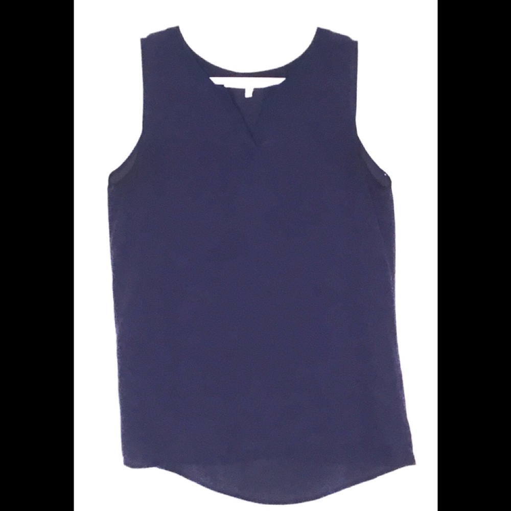 💎Collective Concepts Womens Navy Blue Crepe V-Neck Blouse Size Medium